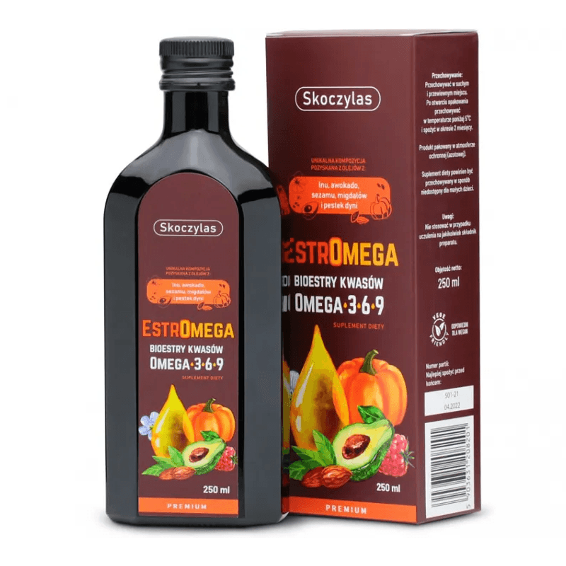 Kwasy Tłuszczowe Omega + E Skoczylas Estromega Premium 250ml