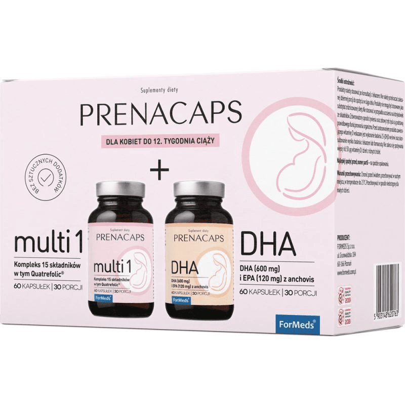 Witaminy i Minerały dla Kobiet w Ciąży Formeds Prenacaps Multi 1 + DHA 2x60kaps
