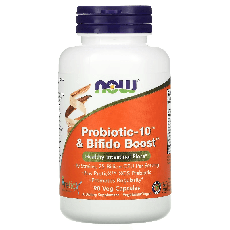 Prawidłowe Trawienie Probiotyk + Prebiotyk Now Foods Probiotic-10 & Bifido Boost 90vkaps