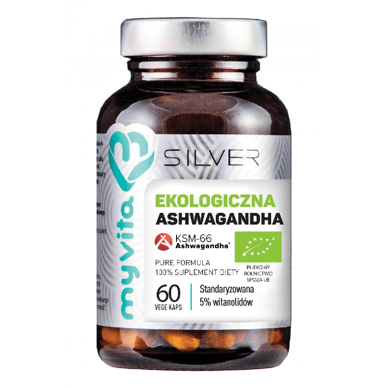 Adaptogeny Witania Ospała MyVita Silver Ekologiczna Ashwagandha KSM-66 60kaps