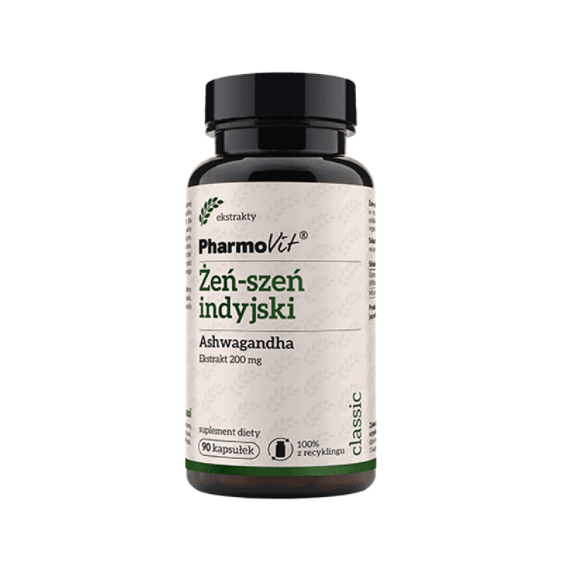 Adaptogeny Witania Ospała Pharmovit Żeń-szeń Indyjski (Ashwagandha) 200mg 90kaps