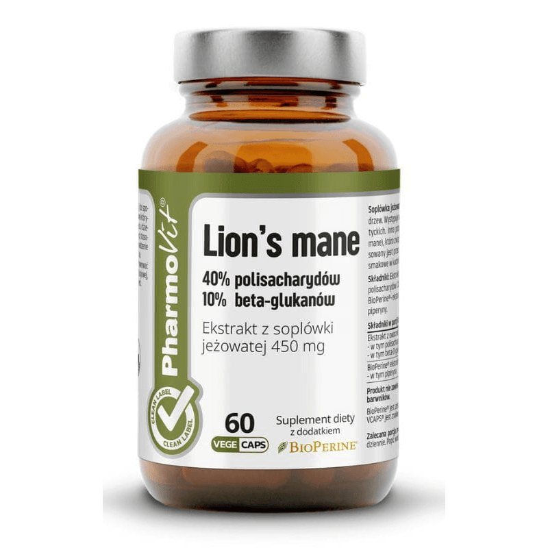 Pamięć i Koncentracja Soplówka Jeżowata Pharmovit Lion’s Mane 60vkaps