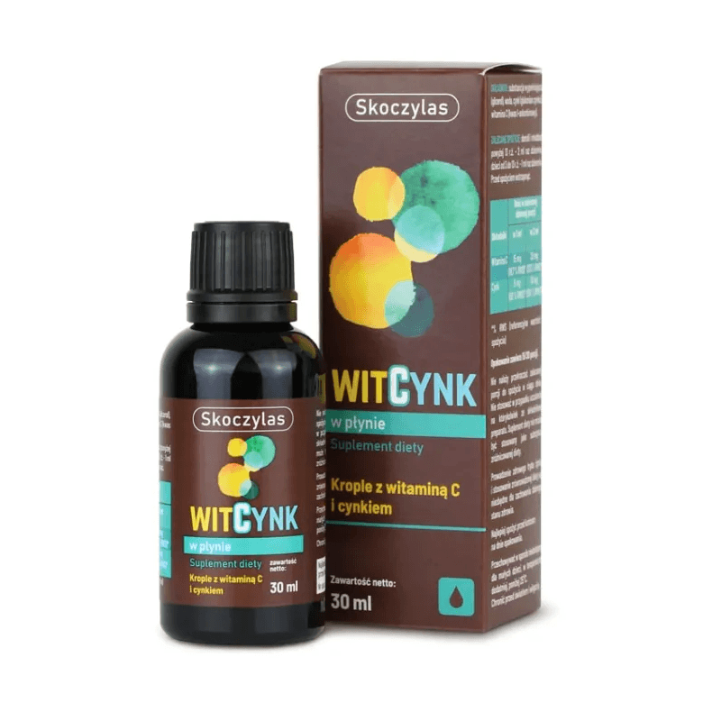 Witaminy i Minerały Cynk + C Skoczylas WitCynk w Płynie - Witamina C, Cynk 30ml