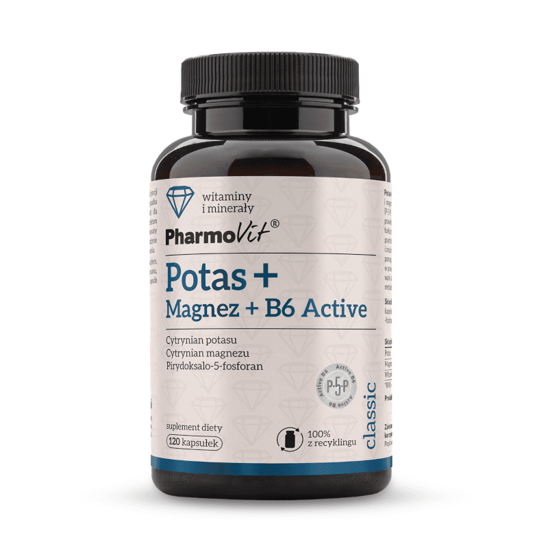Witaminy i Minerały Potas + Magnez + Witamina B6 Pharmovit Potas Magnez B6 120kaps