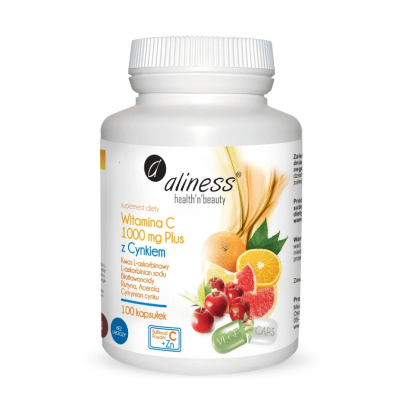 Witaminy i Minerały C Aliness Witamina C 1000mg z Cynkiem Plus 100vkaps