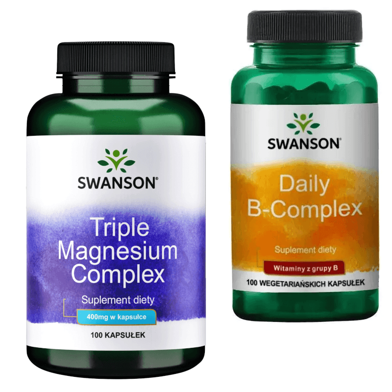 Zestaw Magnez + B-Complex Swanson Magnez + B-Complex 100kaps