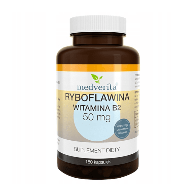 Witamina B MEDVERITA Ryboflawina Witamina B2 50mg 180kaps