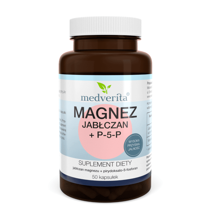 Minerały Magnez MEDVERITA Magnez Jabłczan + P-5-P 50kaps