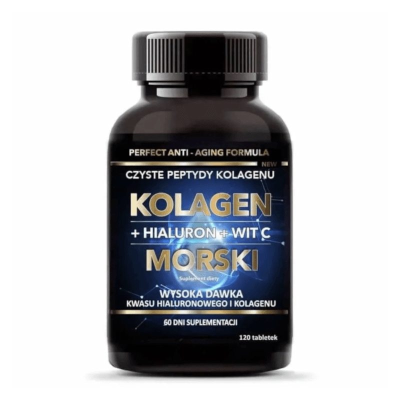 Wsparcie Włosów, Skóry, Paznokci Kompleks Intenson Kolagen Morski + Wit C + Hialuron 120tab