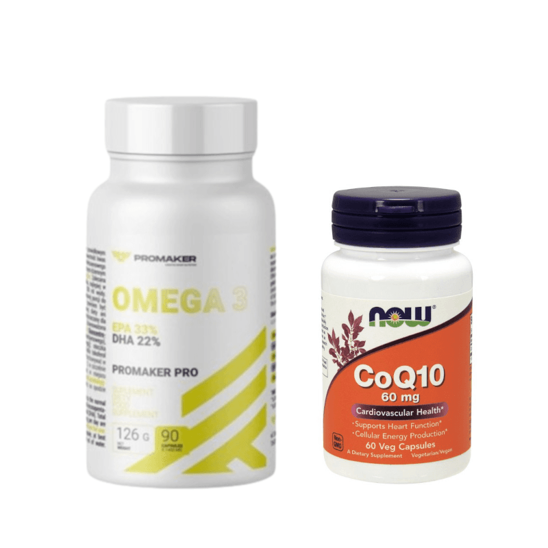 Zestaw Pokochaj Serce Promaker Omega 3 120kaps+ Now Foods CoQ10 60mg 60vkaps