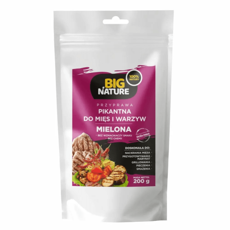 Przyprawa Do Mięsa Big Nature Przyprawa Mielona do Mięs i Warzyw Pikantna Bez Soli 200g