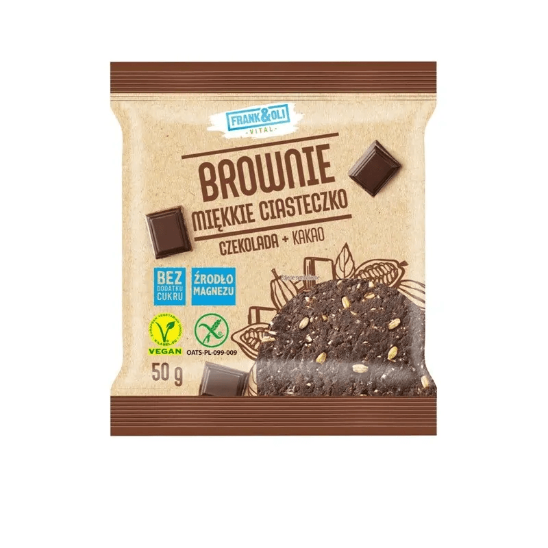 Zdrowa Żywność Ciastka Frank&Oli Brownie Wegańskie bez dodatku cukru 50g