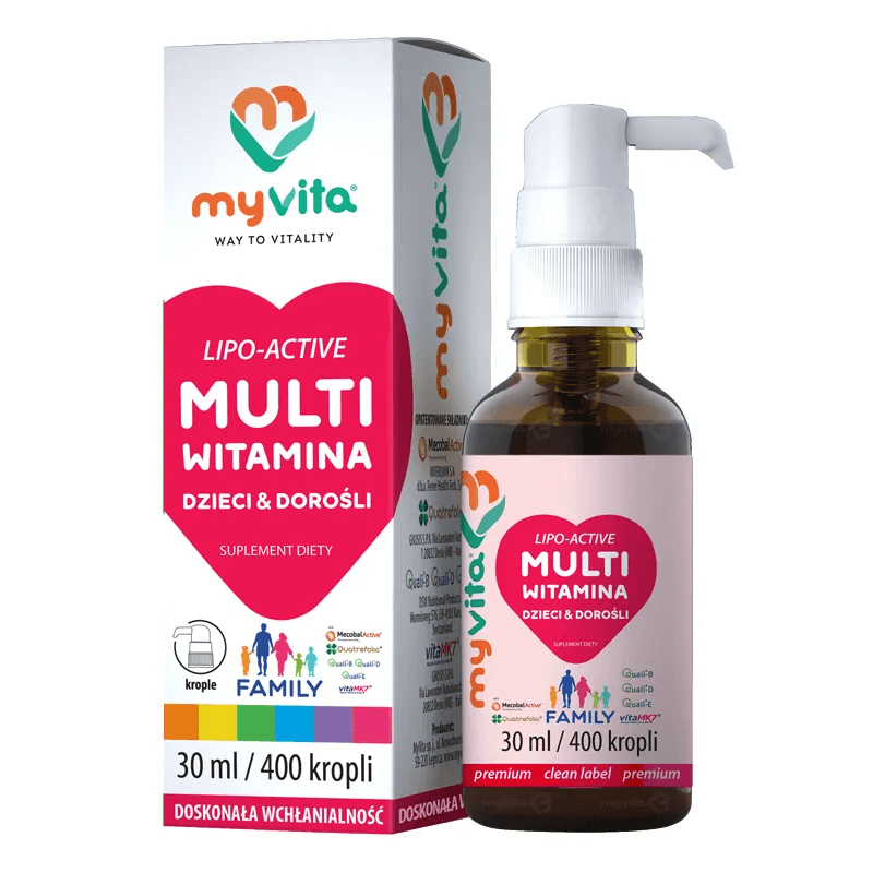 Witaminy i Minerały w Kroplach MyVita Multiwitamina dzieci dorośli 30ml