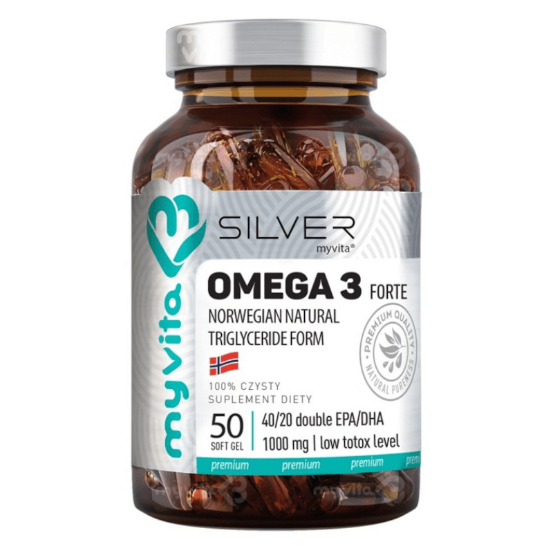 Kwasy Tłuszczowe Omega 3 MyVita Silver pure Omega 3 Forte 50softgels