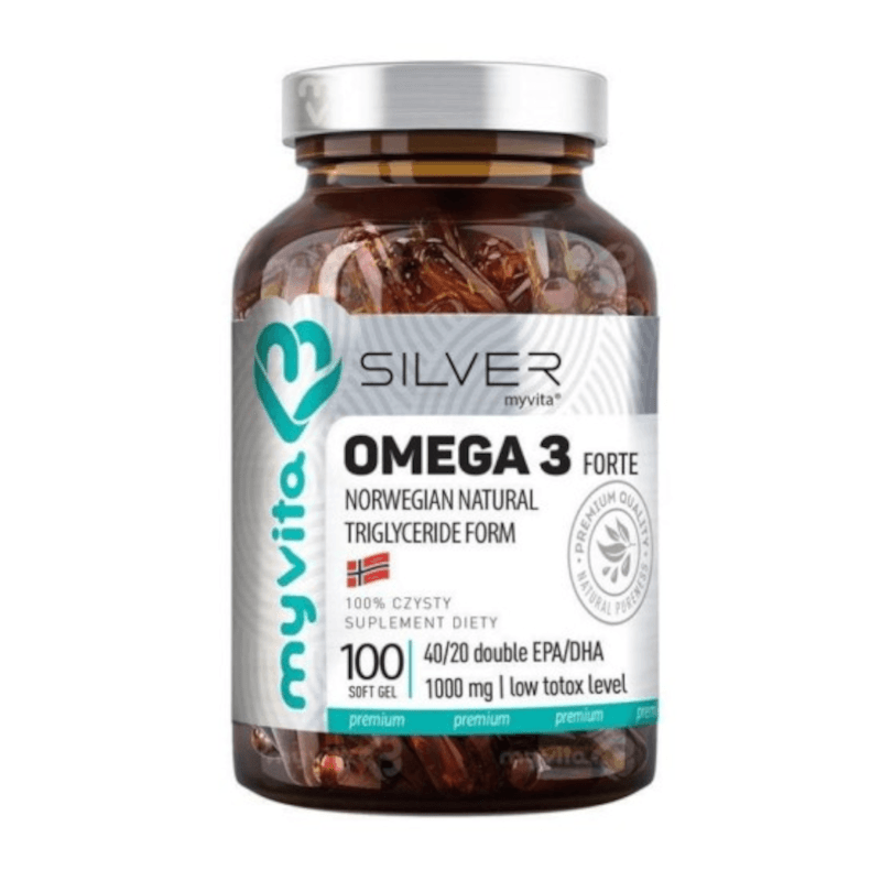 Kwasy Tłuszczowe Omega 3 MyVita Silver pure Omega 3 Forte 100softgels