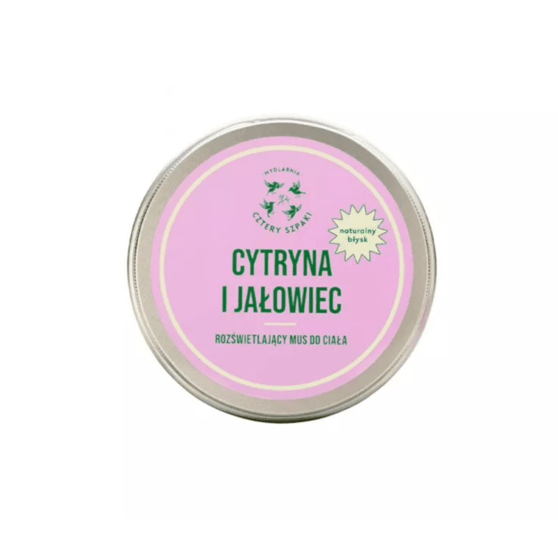 Kosmetyki Naturalne 4 Szpaki Mus do ciała cytryna i jałowiec rozświetlający 150ml