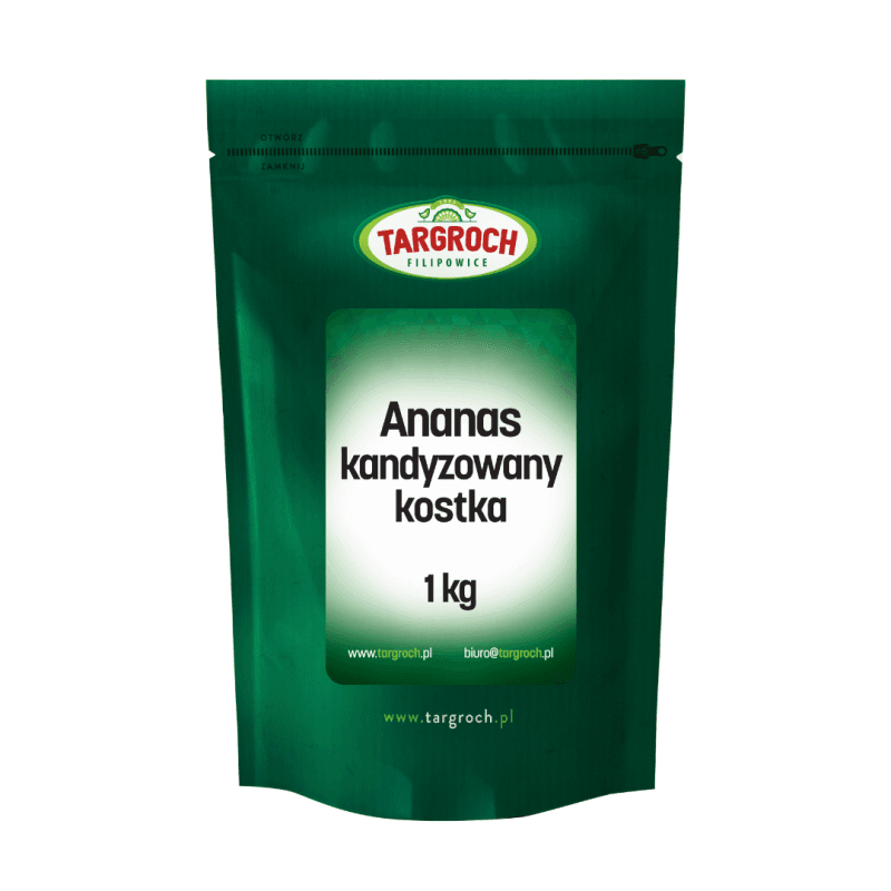 Zdrowa Żywność Targroch Ananas kandyzowany kostka 1kg