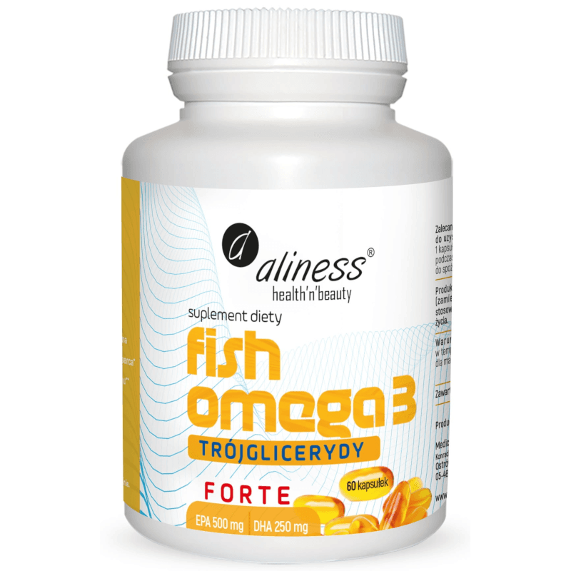 Kwasy Tłuszczowe Omega Aliness Fish Omega 3 Forte Trójglicerydy 60kaps