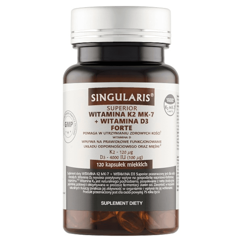 Witaminy i Minerały Singularis K2 MK-7 + D3 4000UI Forte 120kaps