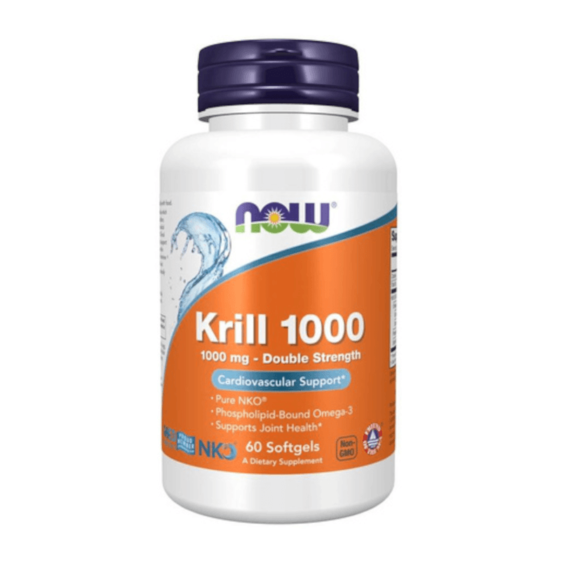Zdrowe Tłuszcze NOW Foods Krill 1000mg Double Strength 60softgels