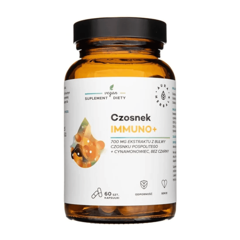 Wsparcie Odporności Aura Herbals Czosnek Immuno+ 60 kaps