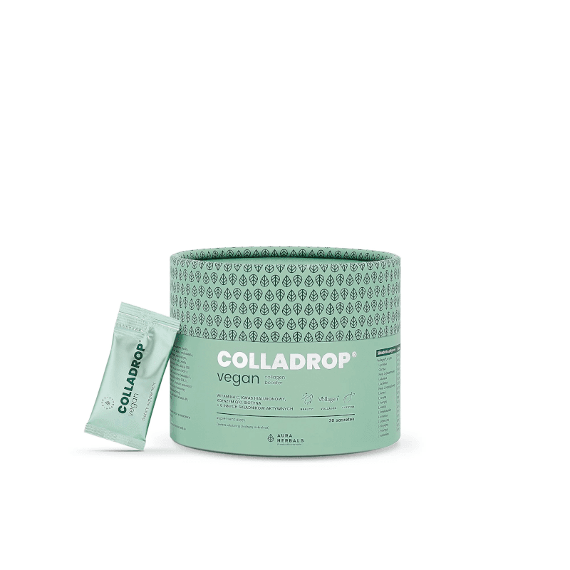 Wsparcie Włosów, Skóry, Paznokci Aura Herbals Colladrop Vegan Kolagen Booster 30 saszetek
