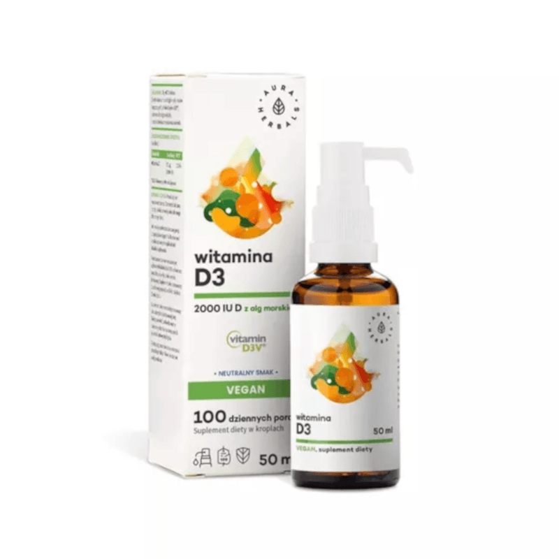 Witaminy Aura Herbals Witamina D3 Vegan - 50ml