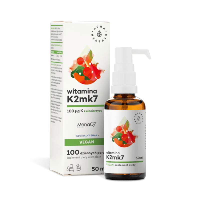 Witaminy i minerały Aura Herbals k2mk7 Vegan - 50 ml
