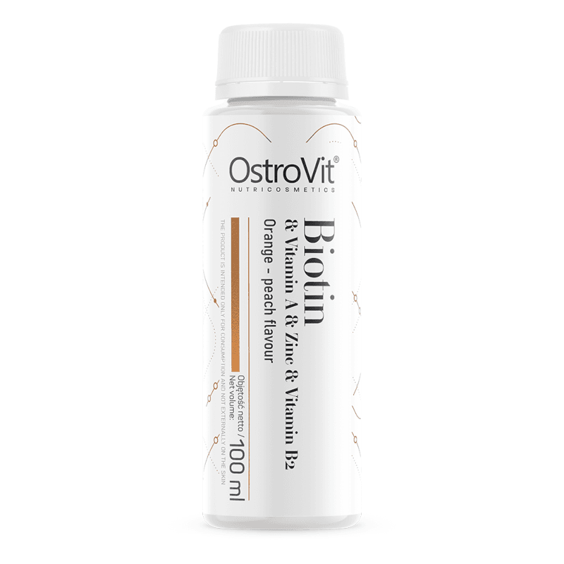 Wsparcie Włosów, Skóry, Paznokci Ostrovit Biotin Shot orange - peach 100ml
