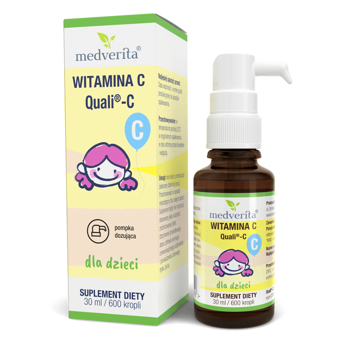 Witaminy Dla dzieci Medverita Witamina C w kroplach dla dzieci Quali-C 30ml