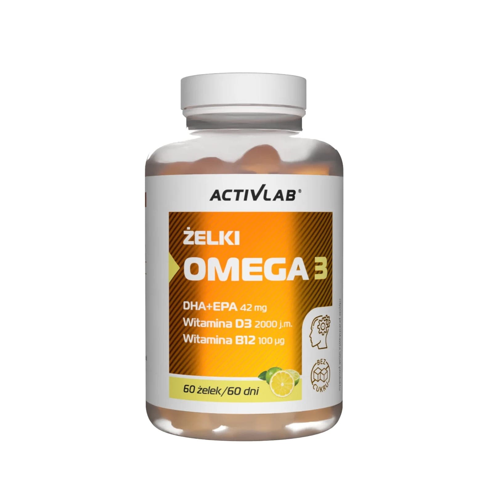 Wsparcie Mózgu i Odporności Activlab Żelki Omega 3 Cytryna-Limonka 60żelek