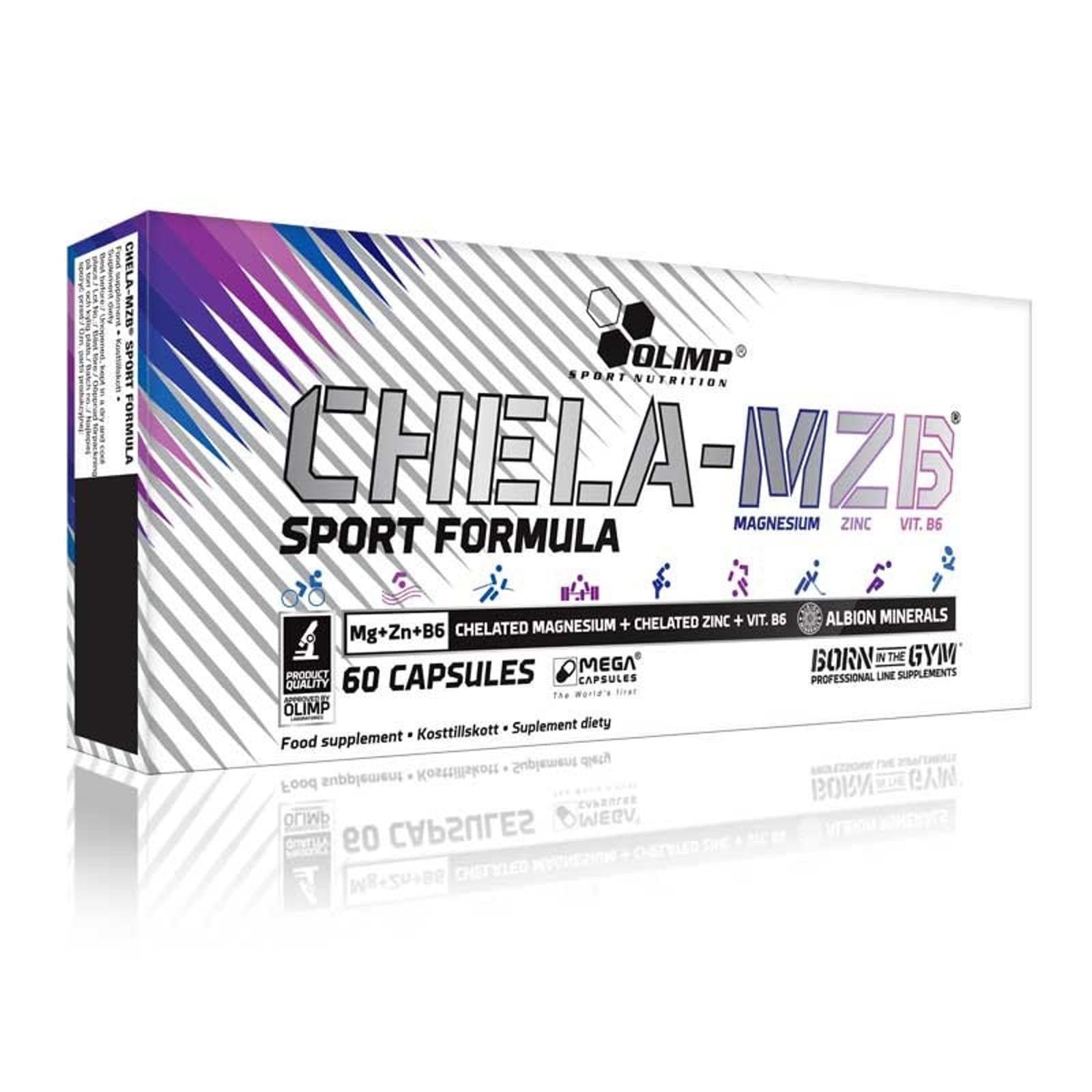 Minerały Magnez + Cynk + Witamina B6 Olimp Chela-MZB Sport Formuła 60kaps
