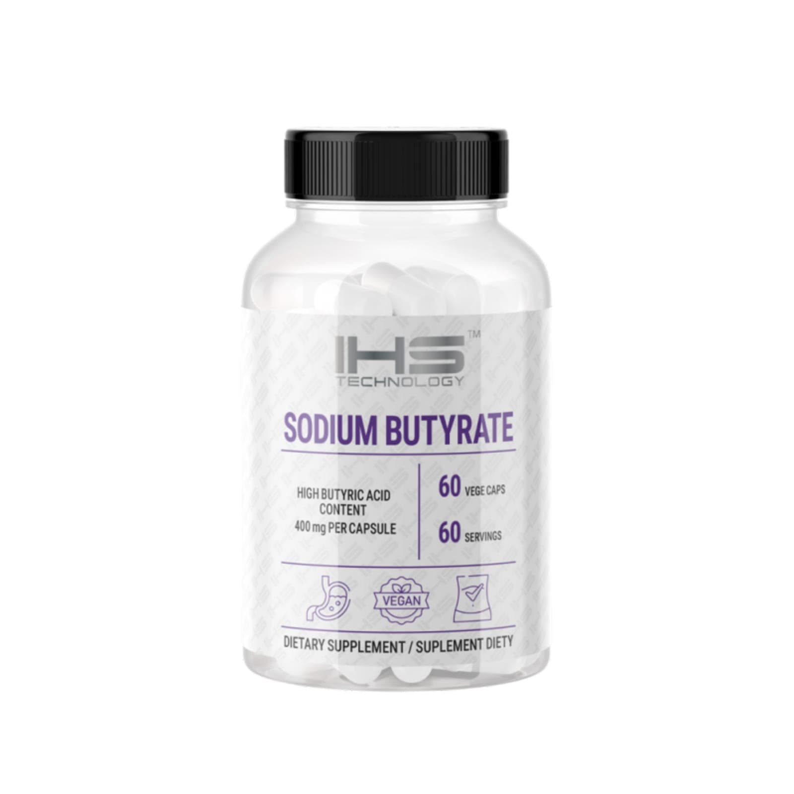 Prawidłowe Trawienie Maślan Sodu IHS Sodium Butyrate 60vcaps