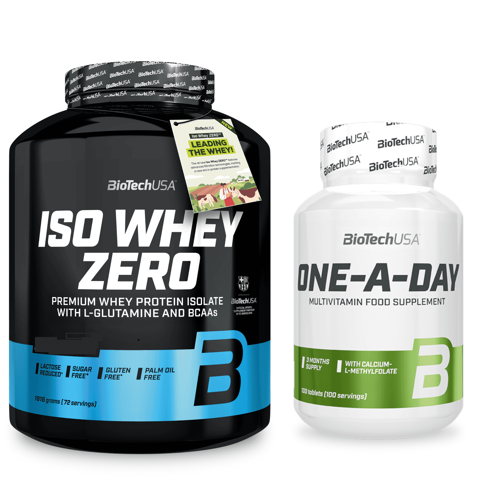 Zestaw BioTechUSA Iso Whey Zero + One a Day 1,8kg+ 100tab
