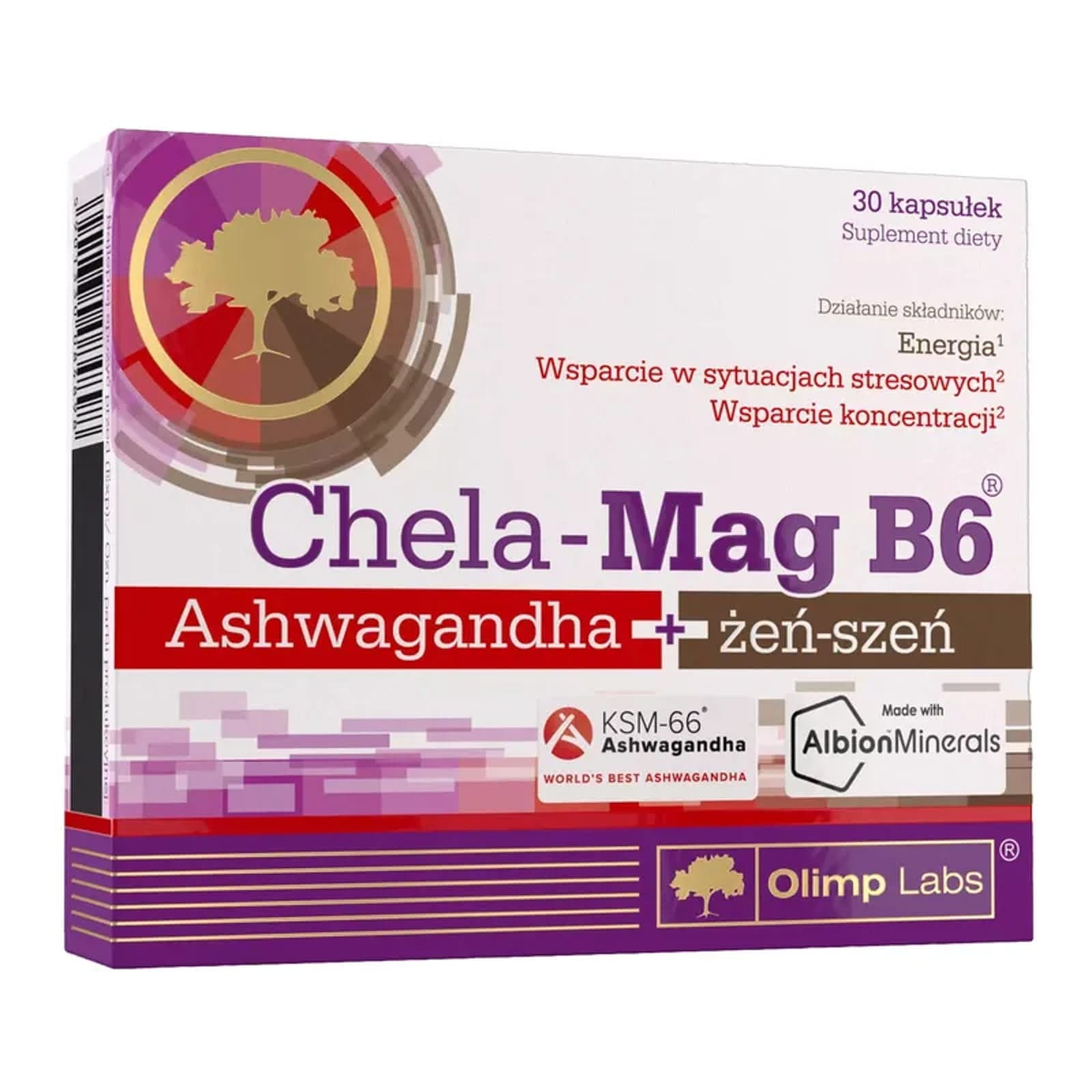Adaptogeny Olimp Chela-Mag B6 Ashwagandha+Żeń- Szeń 30kap