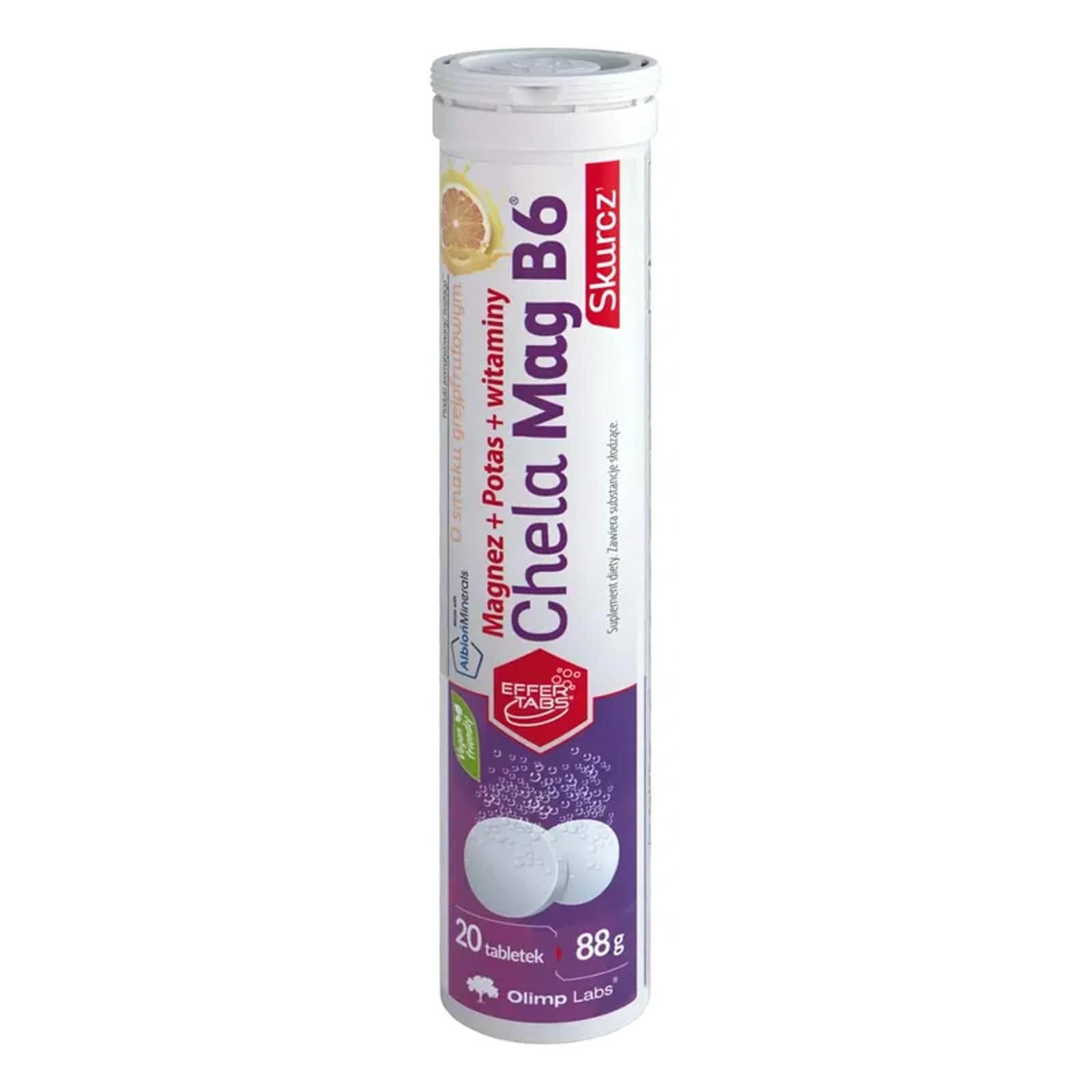 Elektrolity Olimp Chela-Mag B6 Skurcz 20tab musujących