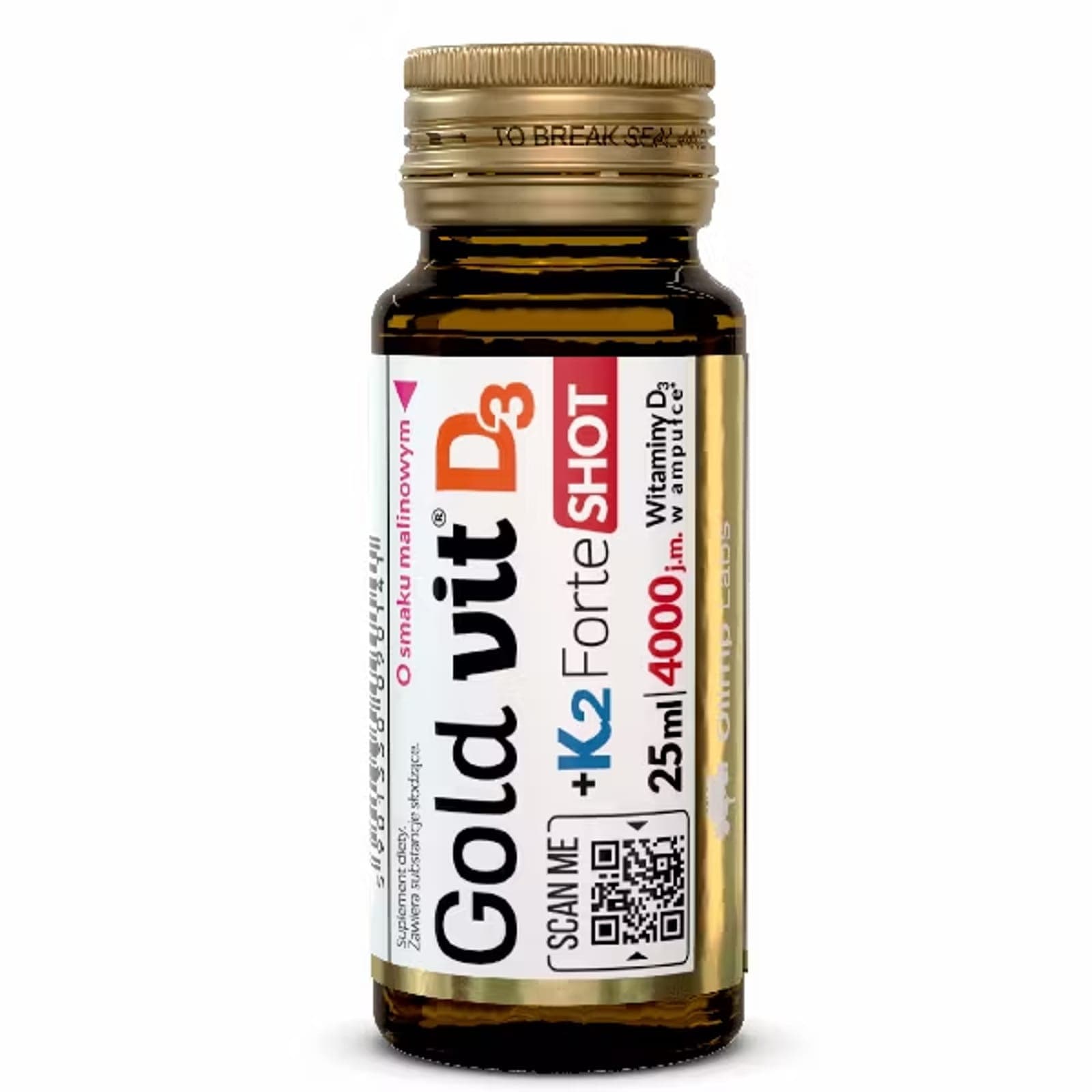 Shot D3+ K2 Olimp Gold-Vit D3+K2 Forte Shot 25ml Malina