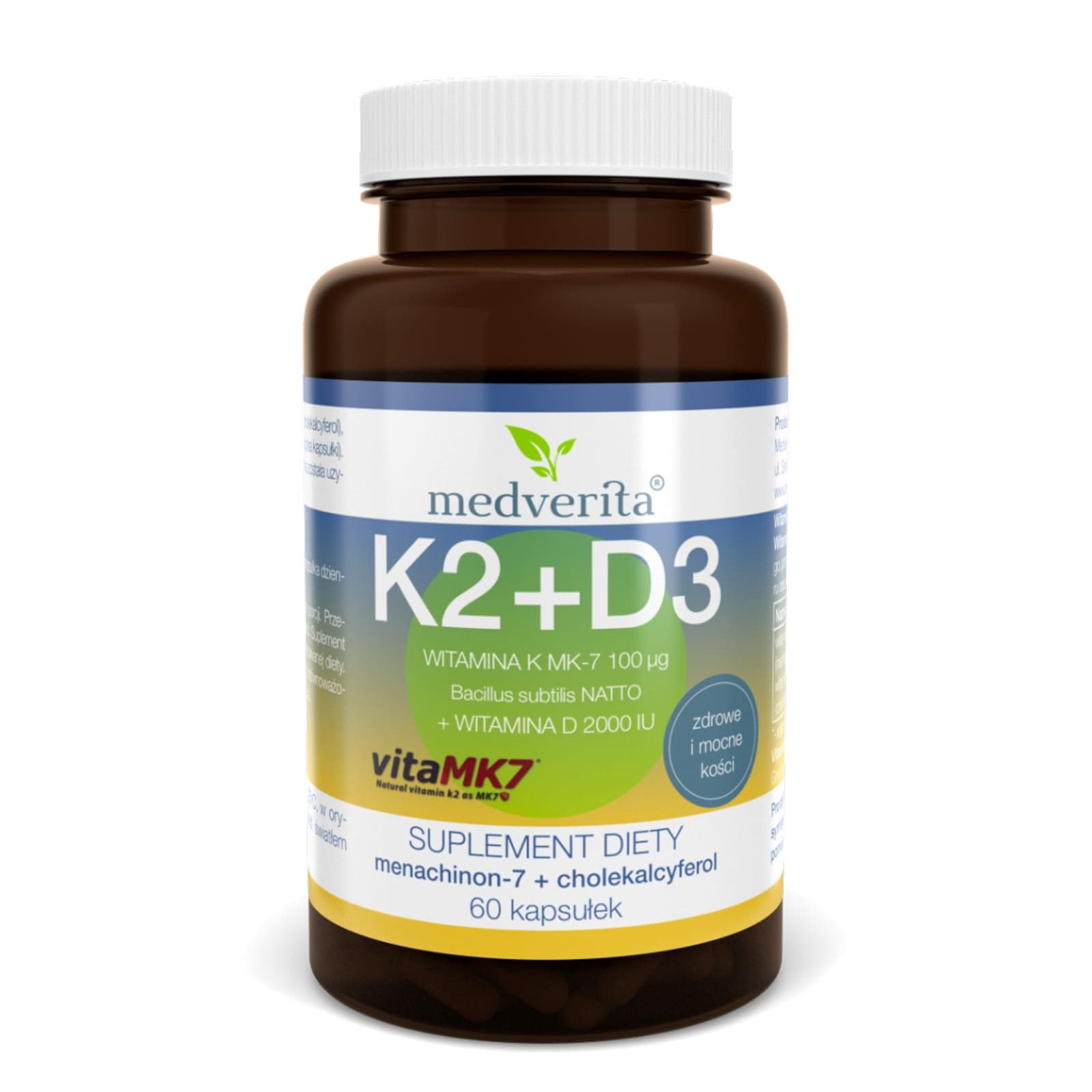 Witamina K + Witamina D Medverita K2 MK7 100UG+D3 2000IU 60ka