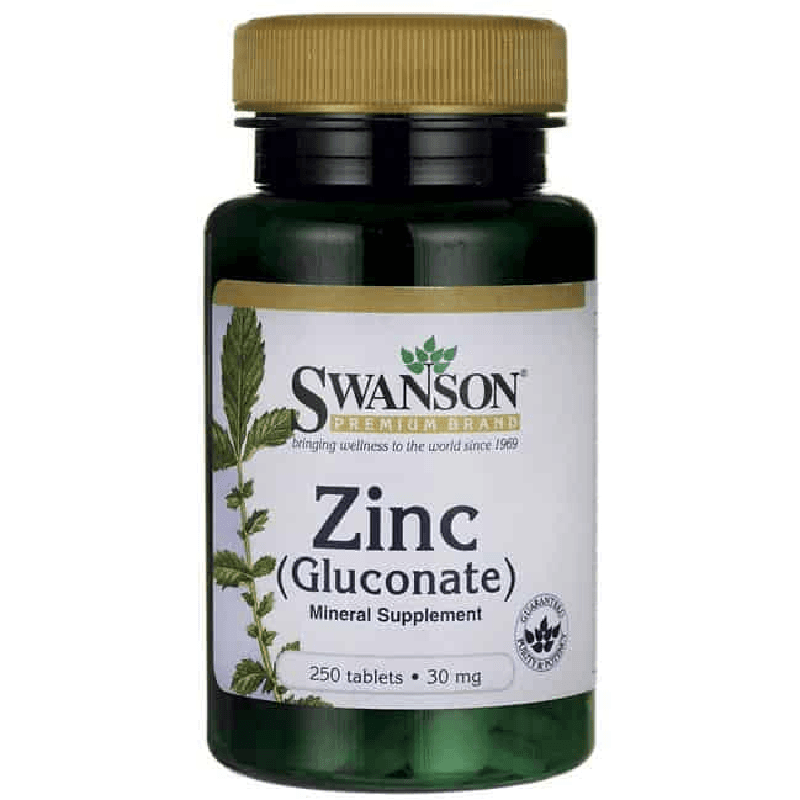 Minerały Cynk Swanson Zinc Gluconate 30mg 250tab